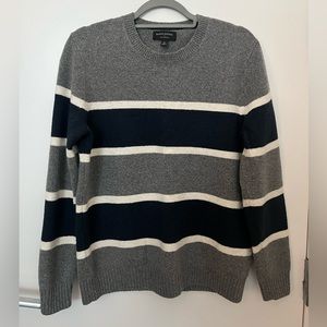 Banana Republic Men’s Crew Neck Stripe Sweater Grey Medium